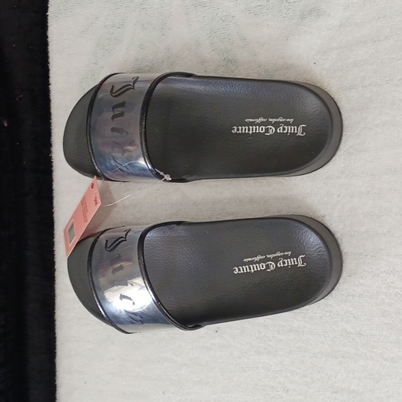JUICY COUTURE CLEAR and Black Wanderlust Pool Slides. SIZE 9 - Picture 6 of 12
